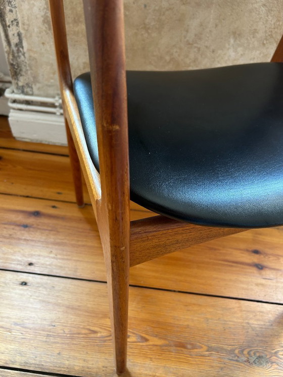 Nr. 2 Deense fauteuils uit het midden van de 20e eeuw, teak, jaren 60 – Leather, Wood (photo 4 of 6)