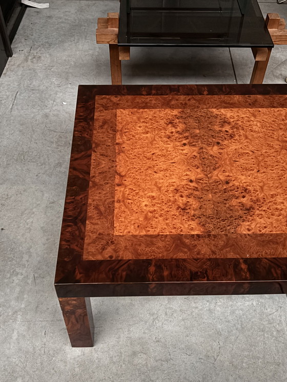 Image 1 of 1970s France burll wood coffee table