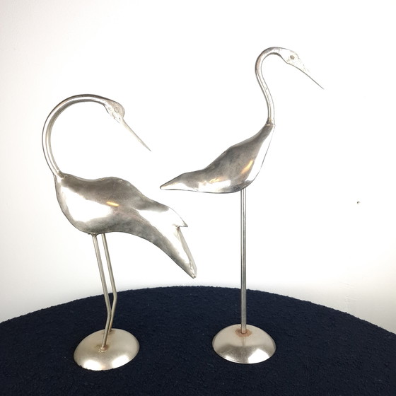 Image 1 of Set of 2 vintage wading cranes from the 70s/80s