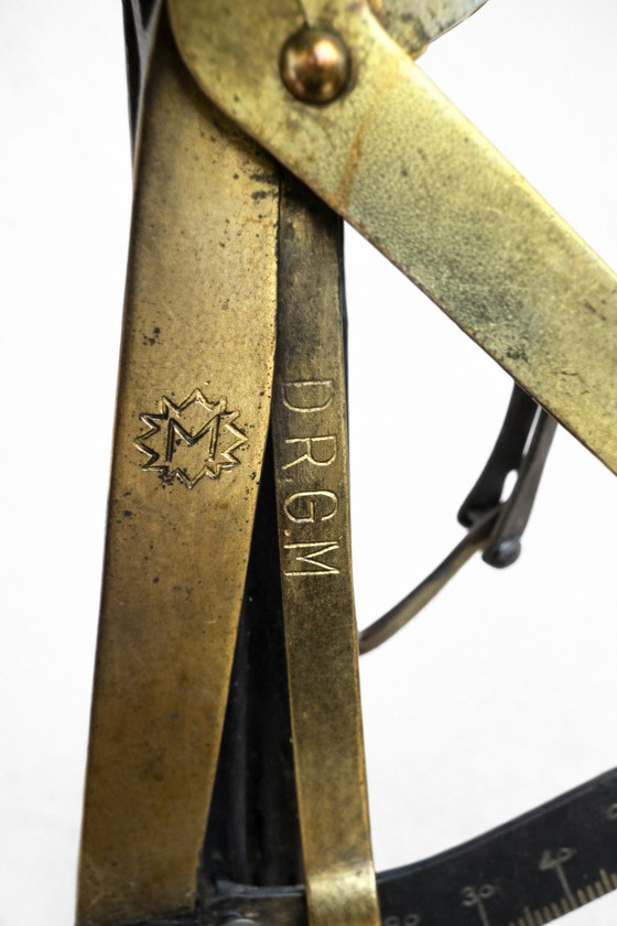 Image 1 of Antique German Postal Scale DRGM – Brass Letter Scale – Vintage Desk Office Accessory