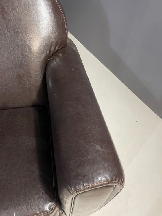 Image 1 of Paar leren fauteuils in Franse art-decostijl, jaren 70