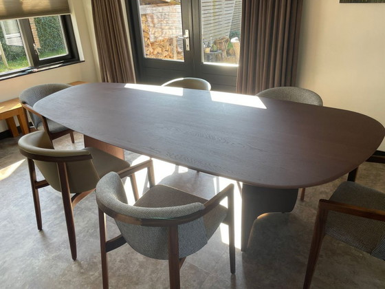 Image 1 of Mobitec Dolmen dining table 270 x 120 cm -organic- solid oak Walnut look matte