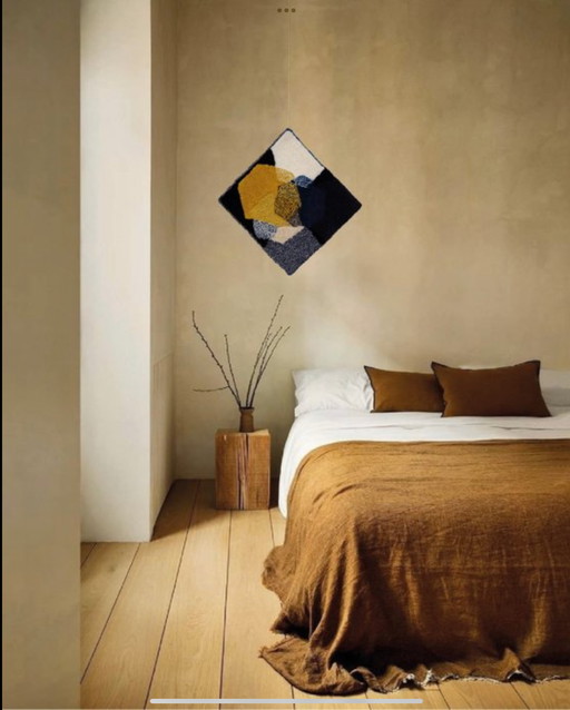 Hexagons, Hand-Tufted Painting 70x70