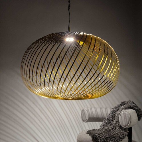 Image 1 of Tom Dixon, Two Meal Spring Pendelleuchte, Messing Ausführung, Neuer Zustand Medium