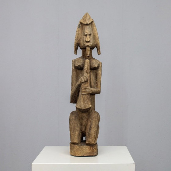 Image 1 of Escultura femenina estilo Dogon tallada a mano, África, década de 1970.