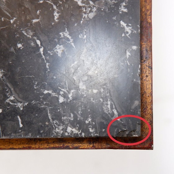 Image 1 of Gilded metal side table with marble top, René Prou style