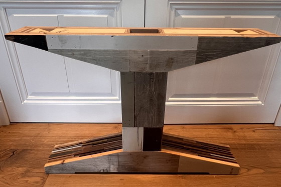 Piet Hein Eek – Mesa de Comedor Original de Madera Reciclada con Patas en T (Alto Brillo) – 260 cm – Como (photo 5 of 21)