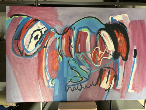 Image 1 of Kunst schilderij van Wiegen den Uyl