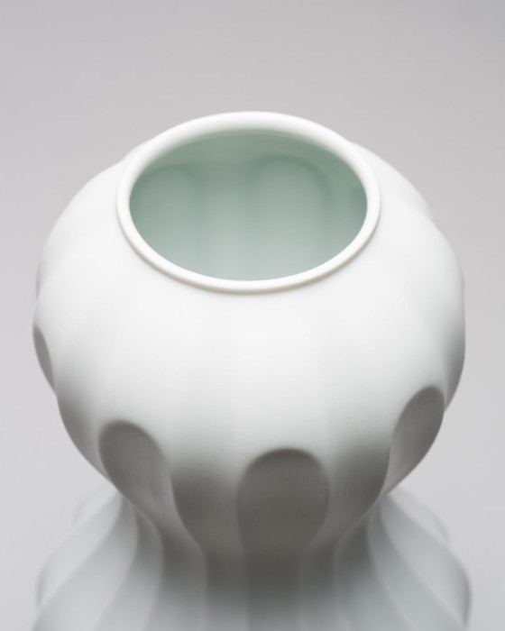 Image 1 of SELTENE Op-Art-Vase aus Biskuitporzellan, Heinrich Fuchs, Hutschenreuther, Archais