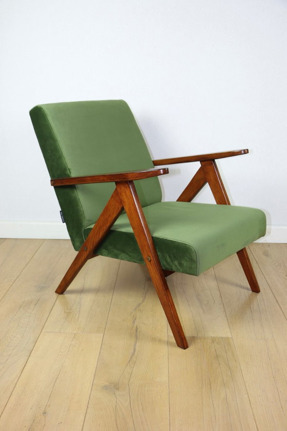 Image 1 of B-310 VAR armchair sea green olive velvet