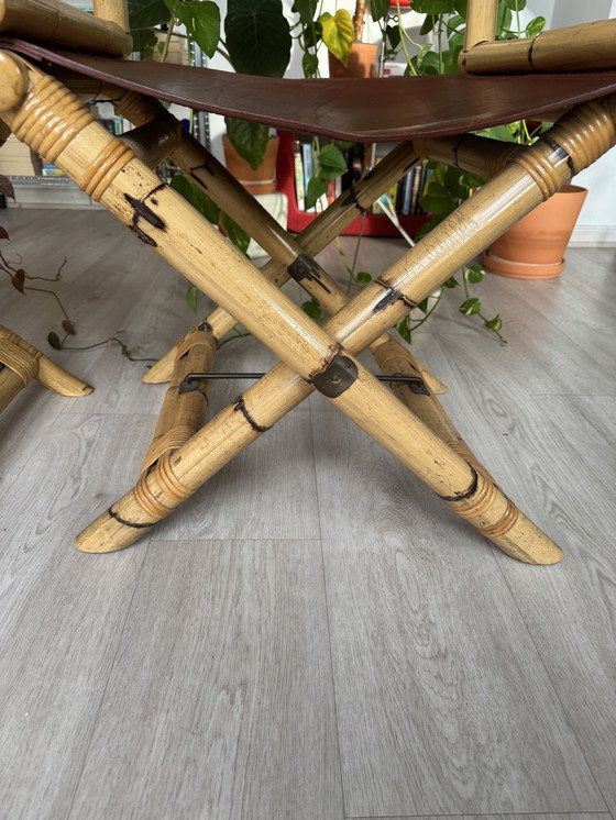 Image 1 of Paire de chaises de réalisateur Lyda Levi McGuire en cuir