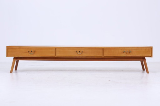 Vintage lowboard 60s | Mid - Century sideboard with drawers retro wood storage #04-47