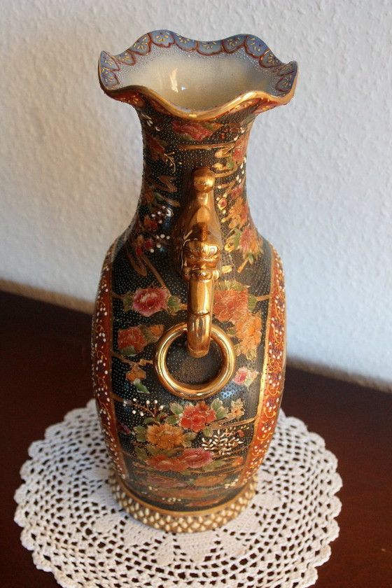 Image 1 of Magnificent Chinese vase, amphora-shaped, ceramic, vintage, mid-century, ceramic vase made in China