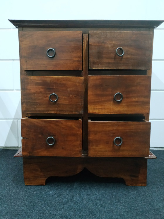 Image 1 of Rustic Vintage wooden chest of drawers wall cabinet