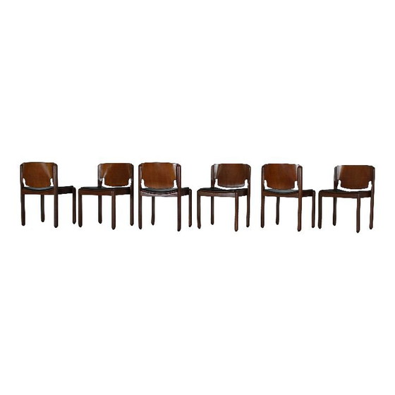 Image 1 of 6 chaises empilables modèle 122 par Vico Magistretti pour Cassina, Italie, années 1960
