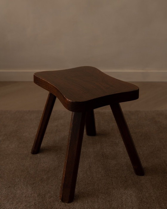 Image 1 of Sgabello vintage in legno dalla forma organica