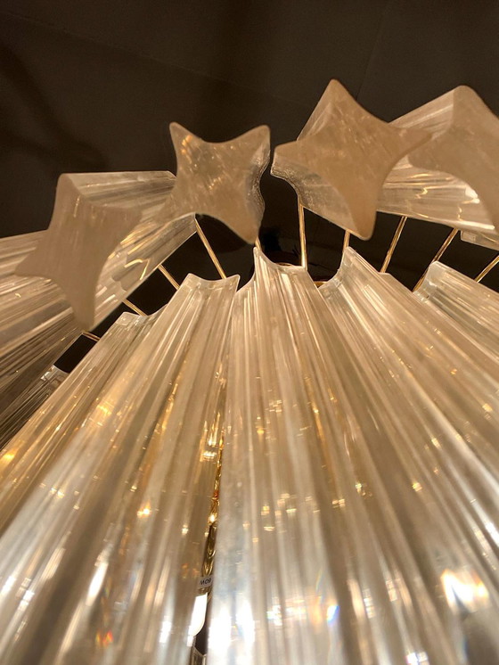 Image 1 of  Gran araña/lámpara de techo de Paolo Venini, cascada, cristal de Murano, Italia, años 70