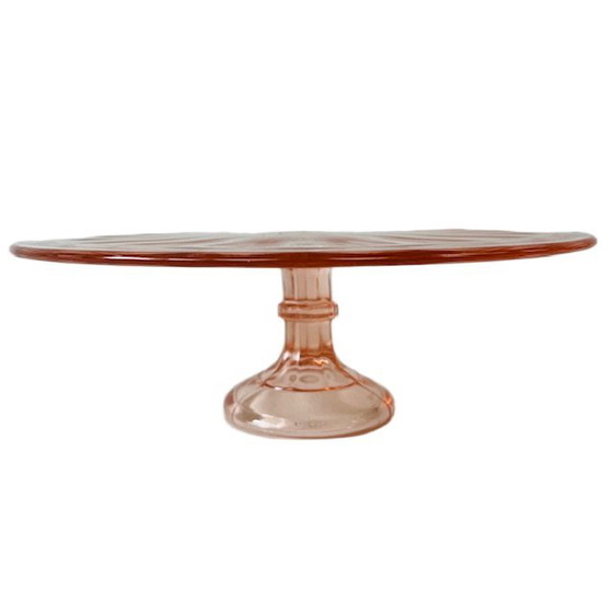 Image 1 of Art Deco Taartplateau roze 1930's