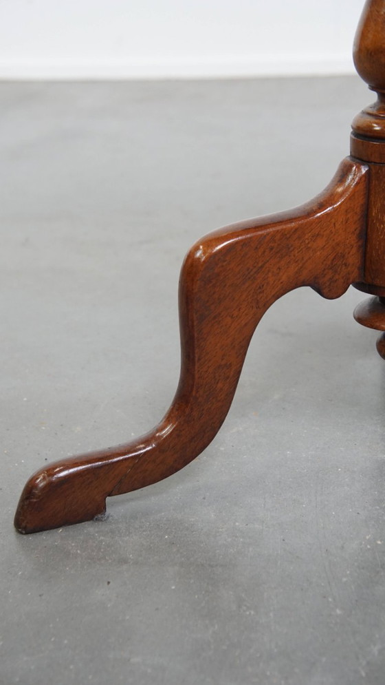 Image 1 of Antique English side/ wine table from the late 19th century with a single piece top