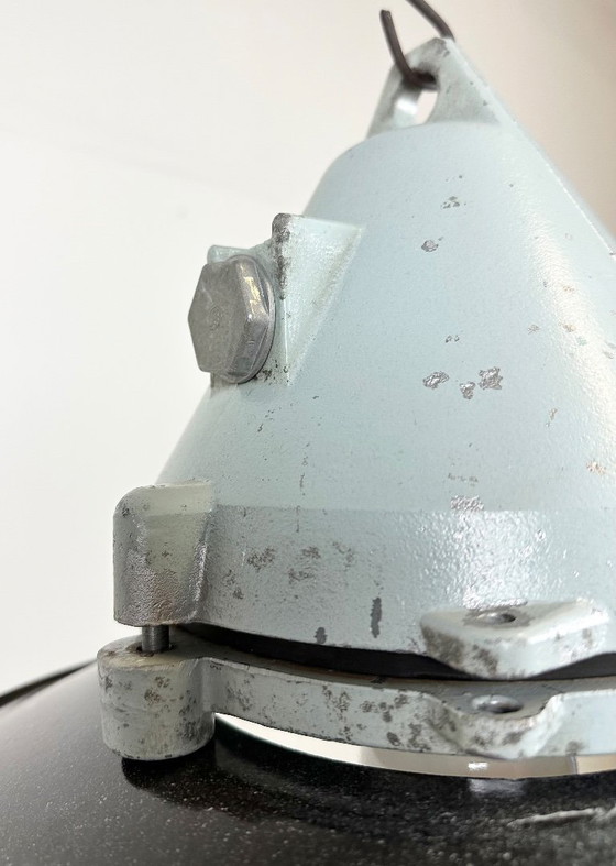 Image 1 of Grey Cast Aluminium Explosion Proof Lamp with Enameled Shade, 1970s