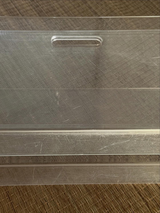 Image 1 of Vintage plexiglas acryl krantenbak lectuurrek tijdschriften houder Spage age transparant retro