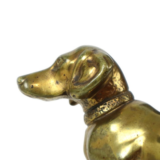 Image 1 of Estatua de perro salchicha de bronce macizo
