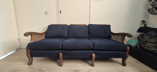 Bergere Mahogany 1920 set with sofa and armchair in sublime shape!!