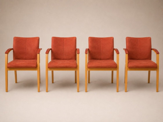 Leolux Camarilla | Set van 4 | Alcantara | Hugo de Ruiter – Eetkamerstoelen, Wood (photo 6 of 8)