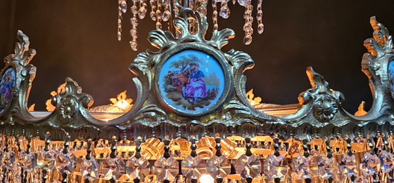 Image 1 of Kroonluchter met geslepen kristallen