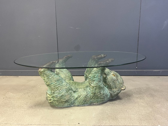Image 1 of Vintage brass bear coffee table, 1970s 