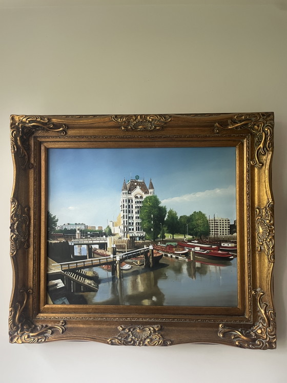 Image 1 of Frank van der Burg - Casa Blanca de Rotterdam - Óleo sobre lienzo
