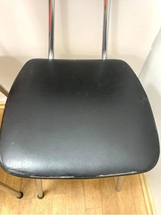 Image 1 of Set of 5 Retro Chairs, 1970s, Czechoslovakia (Chrome & Leatherette)