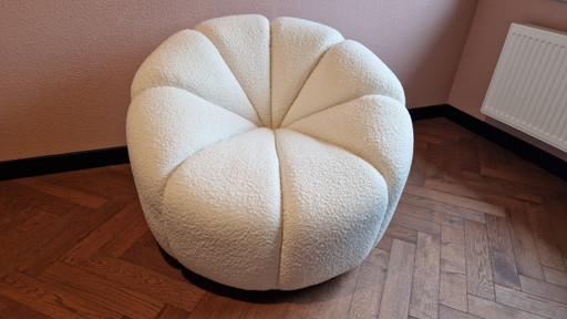 Kare Design – Draaifauteuil Peppo (Bouclé wit) – perfecte staat