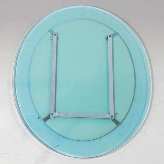 Image 1 of 1 miroir ovale vintage en verre biseauté, signé A. Lupi pour Cristal Luxor, Italie, 1970