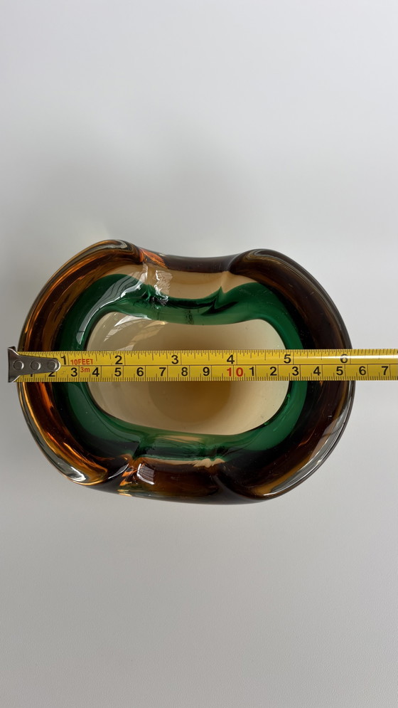 Vintage Murano Glass Geode Jewelry Bowl / Ashtray Sommerso - Flavio Poli Design (photo 13 of 14)