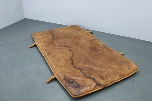 Tappetino da palestra vintage in pelle, anni '30, Cecoslovacchia