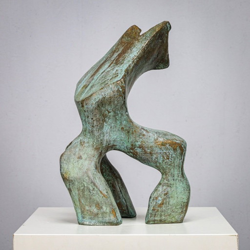 Gepatineerde biomorfe bronzen sculptuur van Jacob Hordijk, jaren 1990