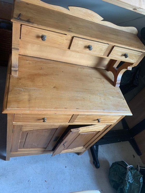 Image 1 of Vintage Kersenhouten Kast met Lades en Opzetstuk