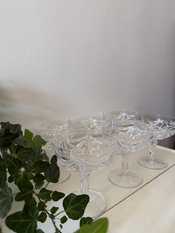 Image 1 of Set of 6 crystal coupe glasses