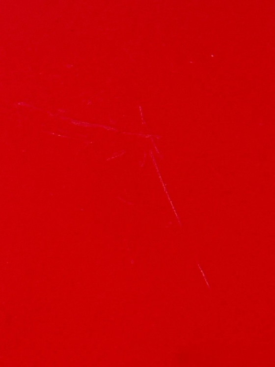 Image 1 of Ettore Sottsass voor Kartell Colonna Kruk (2020) (Golvend) Rood Gegoten Plastic Italiaans Design