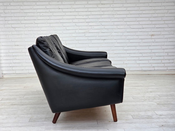 Image 1 of Jaren 60, Deens ontwerp van Aage Christensen, 3-zitsbank, leer.
