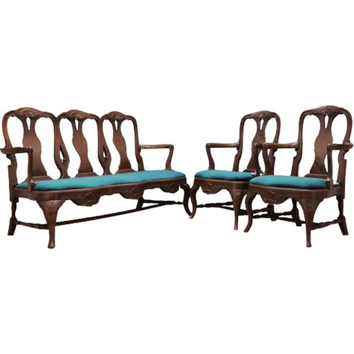 Set da soggiorno, stile: Chippendale, anni '70, produzione: Danimarca