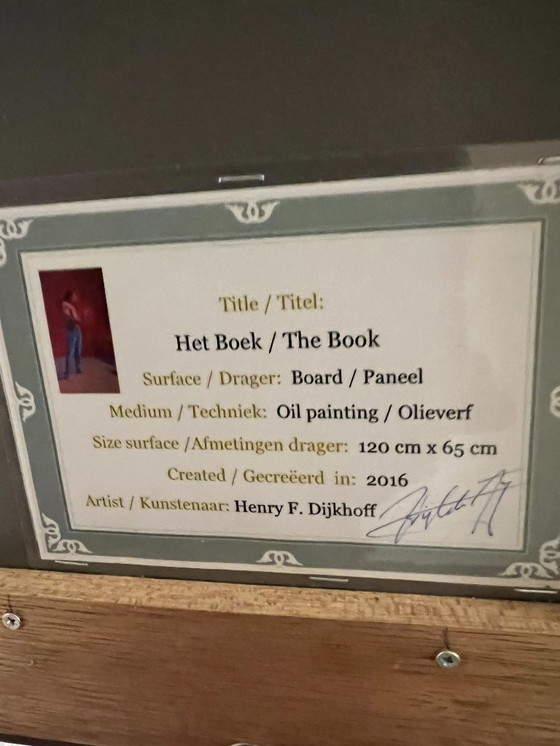 Image 1 of Pittura a olio su tavola "Il libro"