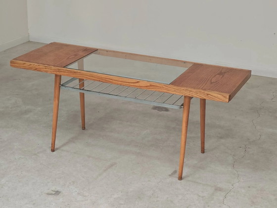 Wood, metal and glass coffee table by Jitona 1960 – polished steel, Mid Century Modern (photo 2 of 16)