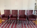 4 sillones Montis Chaplin – piel burdeos