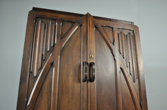 Image 1 of Armadio e/o mobile da ingresso in legno, pezzo unico in stile Art Nouveau, anni '30.