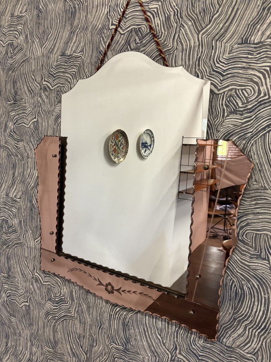 Beautiful mirror with floral motif – Glass (photo 6 of 6)