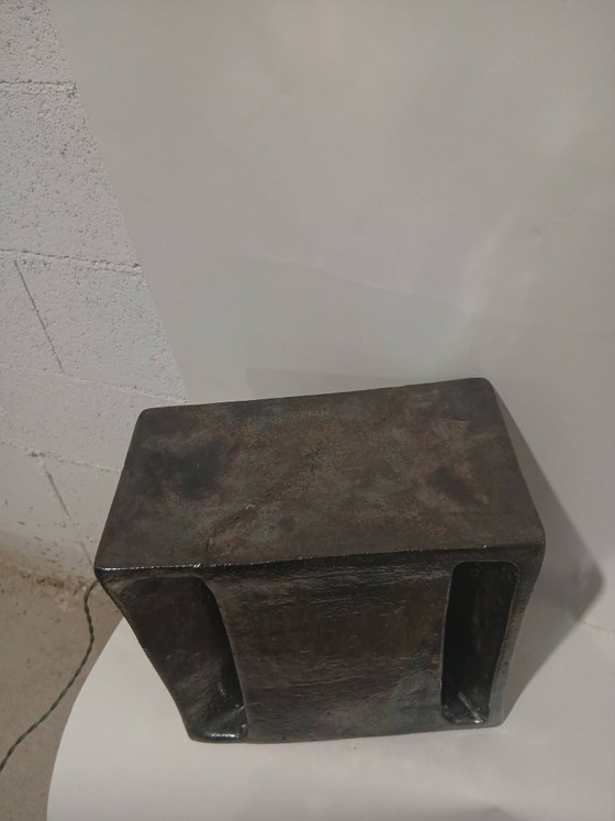 Image 1 of sculptural table lamp, "block" model