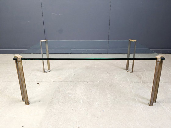 Image 1 of Peter Ghyczy T24 Pioneer Glass and Cast Brass Rectangular Coffee Table