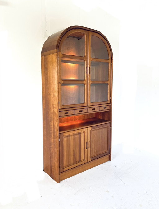 Armoire vintage en teck avec vitrine, Dyrlund '70s